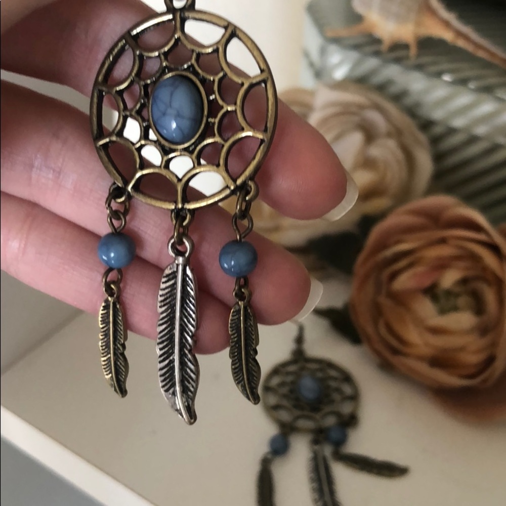 Boho feather earrings